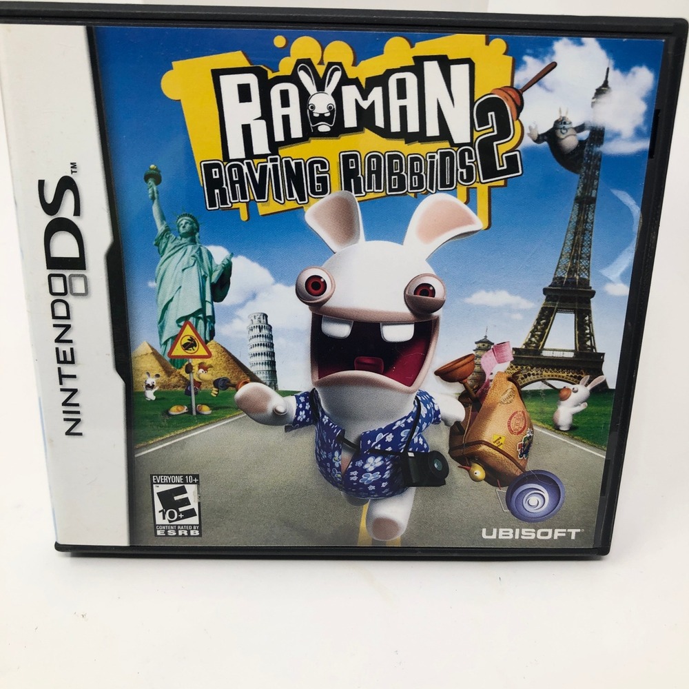 Rayman Raving Rabbids 2 Nintendo DS Ubisoft 2007 CIB Complete with Manual